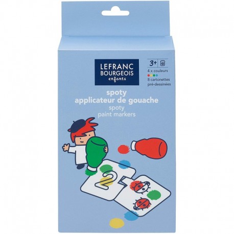 Set de 4 Spoty Applicateur de Gouache 30 ml + 8 puzzle chiffres - Lefranc & Bourgeois